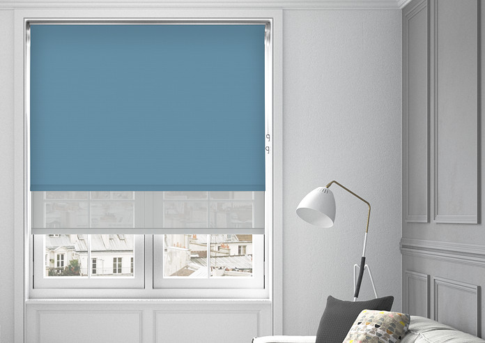 Rimini (Blackout), Bluebell & Optima Tide - Double Roller Blind - Image 3